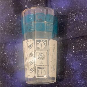 Vintage Anchor Hocking Blue and White Glass Tumblers set of 6